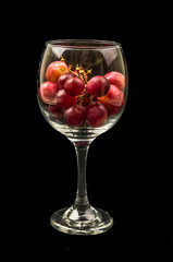 grapes and wine glass