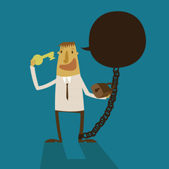 Businessman discharge negative thinking