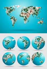 Fototapeta na wymiar Vector world map polygonal modern template design