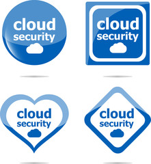 cloud security black stickers label tag set