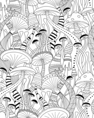Mushrooms seamless pattern