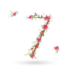 Floral number seven for your design