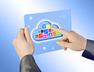 Cloud computing touchscreen interface