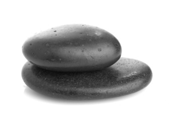 Growing piled up pebbles on a white background