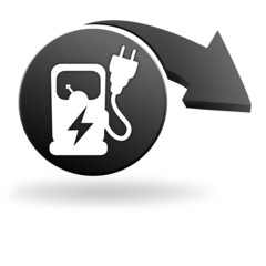 point de recharge électrique sur symbole noir