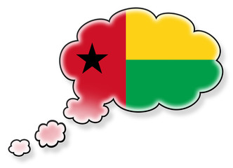 Flag in the cloud, isolated on white background