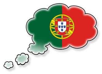 Flag in the cloud, isolated on white background