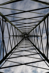 high voltage power line from underneath