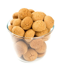 Traditional italian almond cookies - amaretti, isolated on white