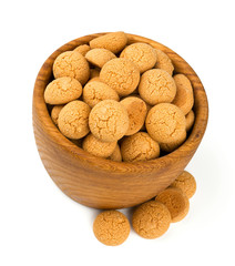 Traditional italian almond cookies - amaretti, isolated on white