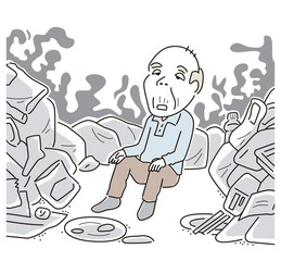 ゴミ屋敷に済む老人