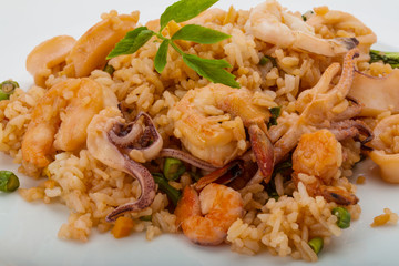 Rice with seafood