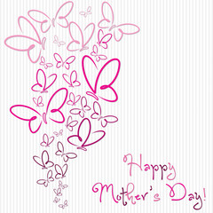 Happy Mother's Day butterfly card in vector format.