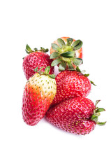 organic strawberries on a white background