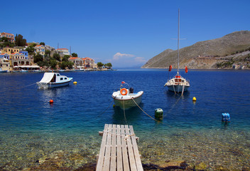 Port na wyspie Symi. Grecja - obrazy, fototapety, plakaty