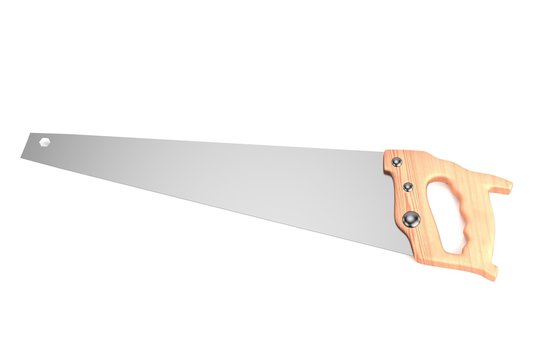 realistic 3d render of hand saw