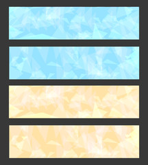Banners set with bright colors geometry pattern
