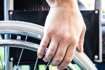 Man using his wheelchair