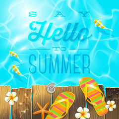 Vector Vacation illustration with summer holidays greeting