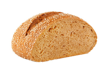 A loaf of fresh homemade bread with sesame seeds