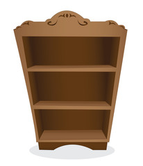 Empty Wooden Book Shelf