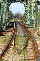 Fototapeta premium old railway and bridge transport background