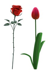 realistic 3d render of flower