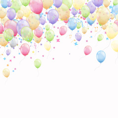 Vector Illustration of Colorful Flying Balloons