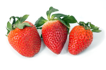 Strawberries on white