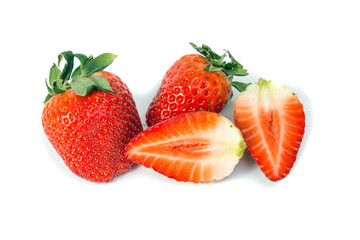 Strawberries on white