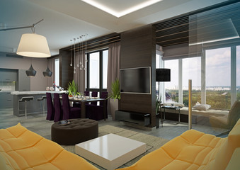 Modern Living room interior.