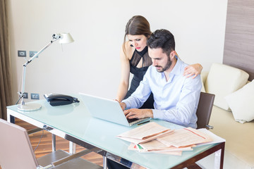 Fototapeta premium Business Couple Working at Office