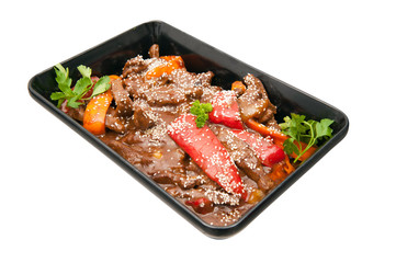 Thai food: beef with vegetables