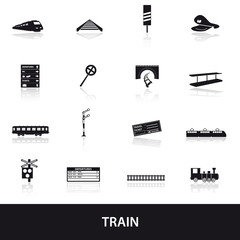 train and railway icons eps10