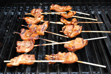 Teriyaki Chicken Grilling on a Hot Summer Day