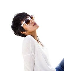 Short hair Asian woman