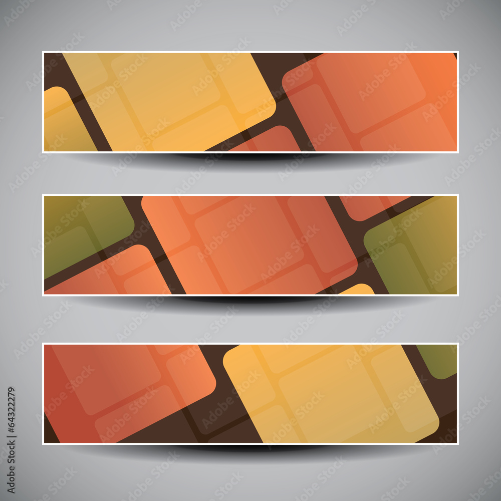 Poster banner or header designs with abstract mosaic pattern