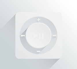 Music player vector in grey and white