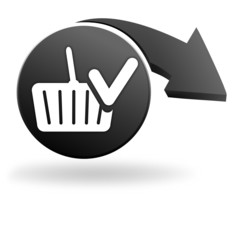 valider le panier sur symbole noir