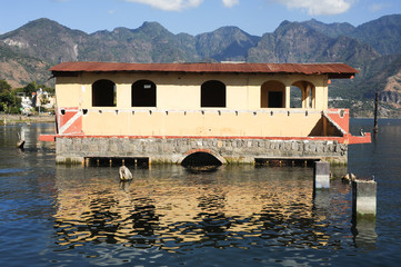 Flooded house at San Pedro on lake Atitlan