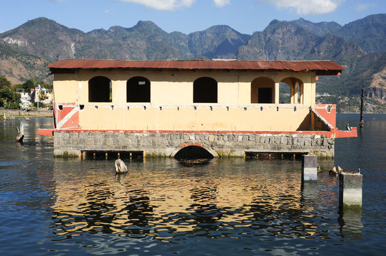 Flooded house at San Pedro on lake Atitlan