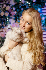 Young woman  on a background of a winter fairy