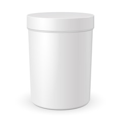 Tall Cosmetic Cream, Gel Or Powder, Light Gray, White