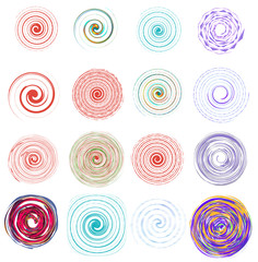 Set of 16 abstract colorful swirls