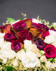 Old, wither, roses bouquet isolated