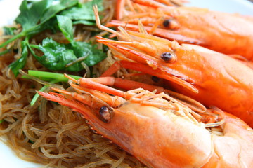 Shrimp vermicelli. Thai food