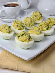 Stuffed eggs with herbs