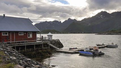 Obraz premium Lofoten, Küste, Insel, Kabelvag, Sommer, Norwegen