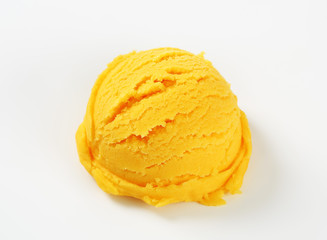 Scoop of yellow sorbet