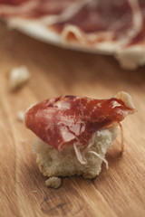 Snack of jamon iberico